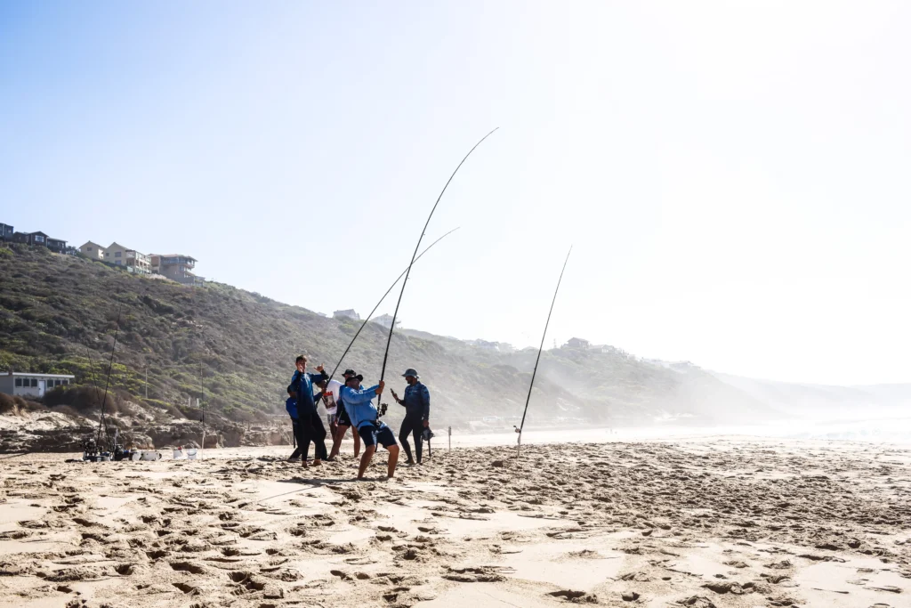 Mossel Bay Signature Harbour Fishing Escape gofish mosselbay fighting two big sharks from shore